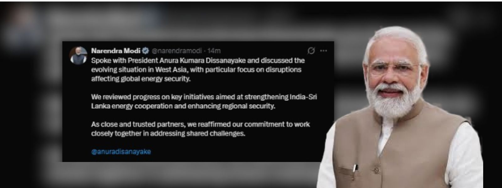 Modi, AKD Discuss West Asia Crisis